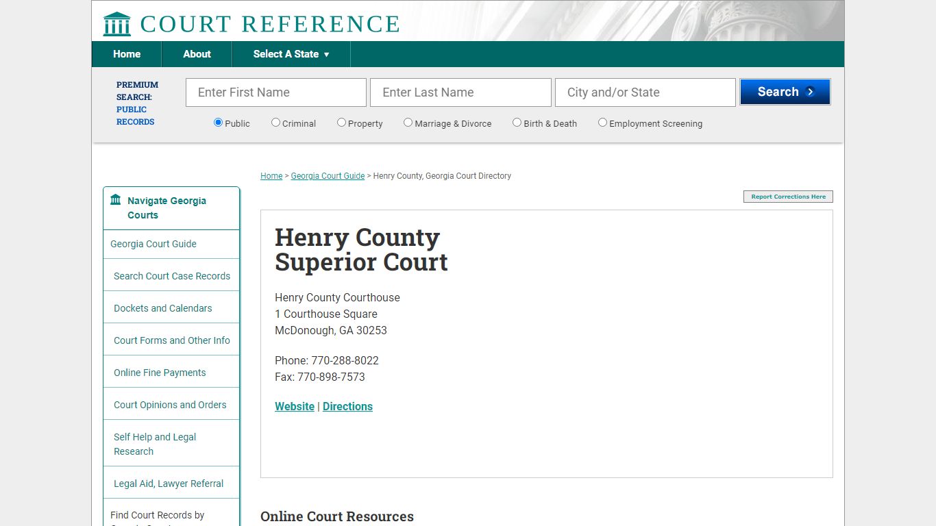 Henry County Superior Court - Courtreference.com